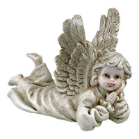 Statueta decorativa, Ingeras culcat pe burta, 19 cm, 1749H