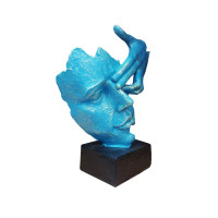 Statueta decorativa masca, Albastru, 22 cm, 637CB