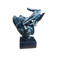 Statueta decorativa masca, Negru-Argintiu, 22 cm, 637CB-2