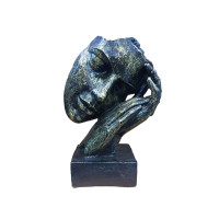 Statueta decorativa masca, Negru-Auriu, 22 cm, 637CB-4