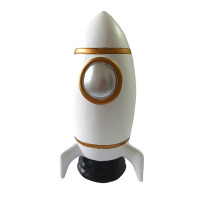 Statueta decorativa, Nava Spatiala,  Alb, 23 cm, GX2038