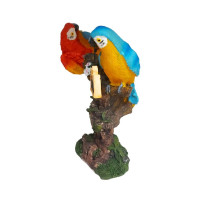 Statueta decorativa, Papagali pe creanga, Welcome, Portocaliu, 18 cm, 1025DD4-1