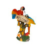 Statueta decorativa, Papagali pe creanga, Welcome, Portocaliu, 18 cm, 1025DD4-3