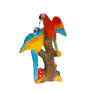 Statueta decorativa, Papagali pe creanga, Welcome, Portocaliu, 18 cm, 1025DD4-3