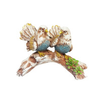 Statueta decorativa, Pasari pe creanga, Gri, 19 cm, 1025DD5
