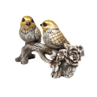 Statueta decorativa, Pasari pe creanga, Gri, 20 cm, 1025DD2