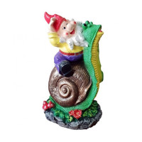 Statueta decorativa, Pitic calare pe melc, Multicolor, 47 cm, DVSK1116