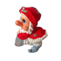 Statueta decorativa Pitic cu mandolina, Rosu, 21 cm, 356325DV