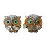 Statueta decorativa, Set 4 bufnite cu instrumente muzicale, Maro, 10 cm, GA2818