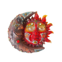 Statueta decorativa Soare si Luna, Rosu, 15 cm, 356326DX