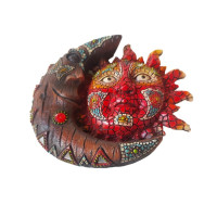 Statueta decorativa Soare si Luna, Rosu, 15 cm, 356326DX