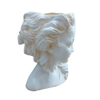 Vaza decorativa, Bust femeie, Vintage Crem, 20 cm, 356307DV