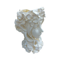 Vaza decorativa, Bust femeie, Vintage Crem, 32 cm, 356305DV