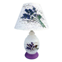 Veioza cu imprimeu buchete de lavanda, soclu E17, 40W, 569E